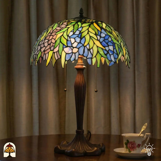 Tiffany lamp Foglia Azzurra – ⌀41 cm De Sierkamer