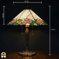 Maatafbeelding Tiffany tafellamp Alba Sereno, kapbreedte 61 cm, kapdiepte 20 cm, totale hoogte 64 cm