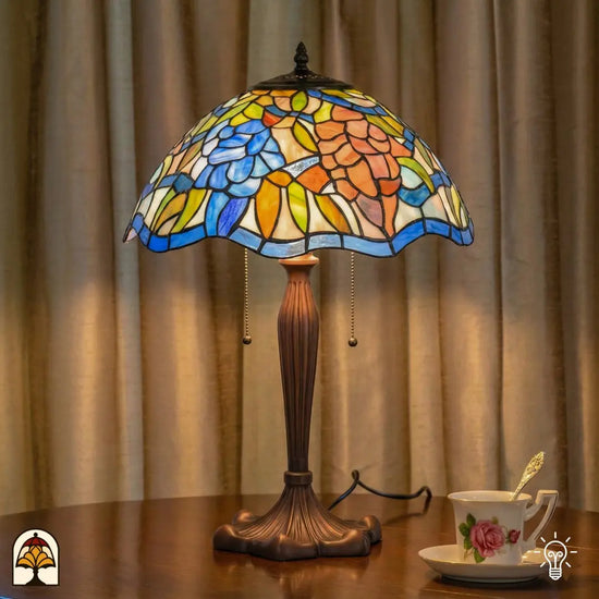 Tiffany Tafellamp Florentia Blu – ⌀41 cm - De Sierkamer