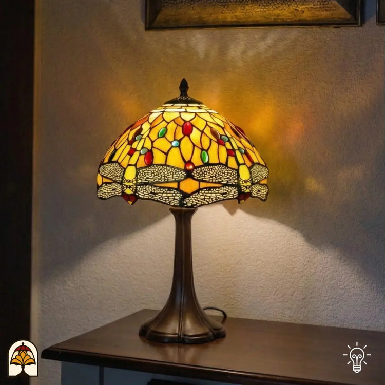 Tiffany lamp - tafellamp - Libellula Aurea ⌀30 cm De Sierkamer