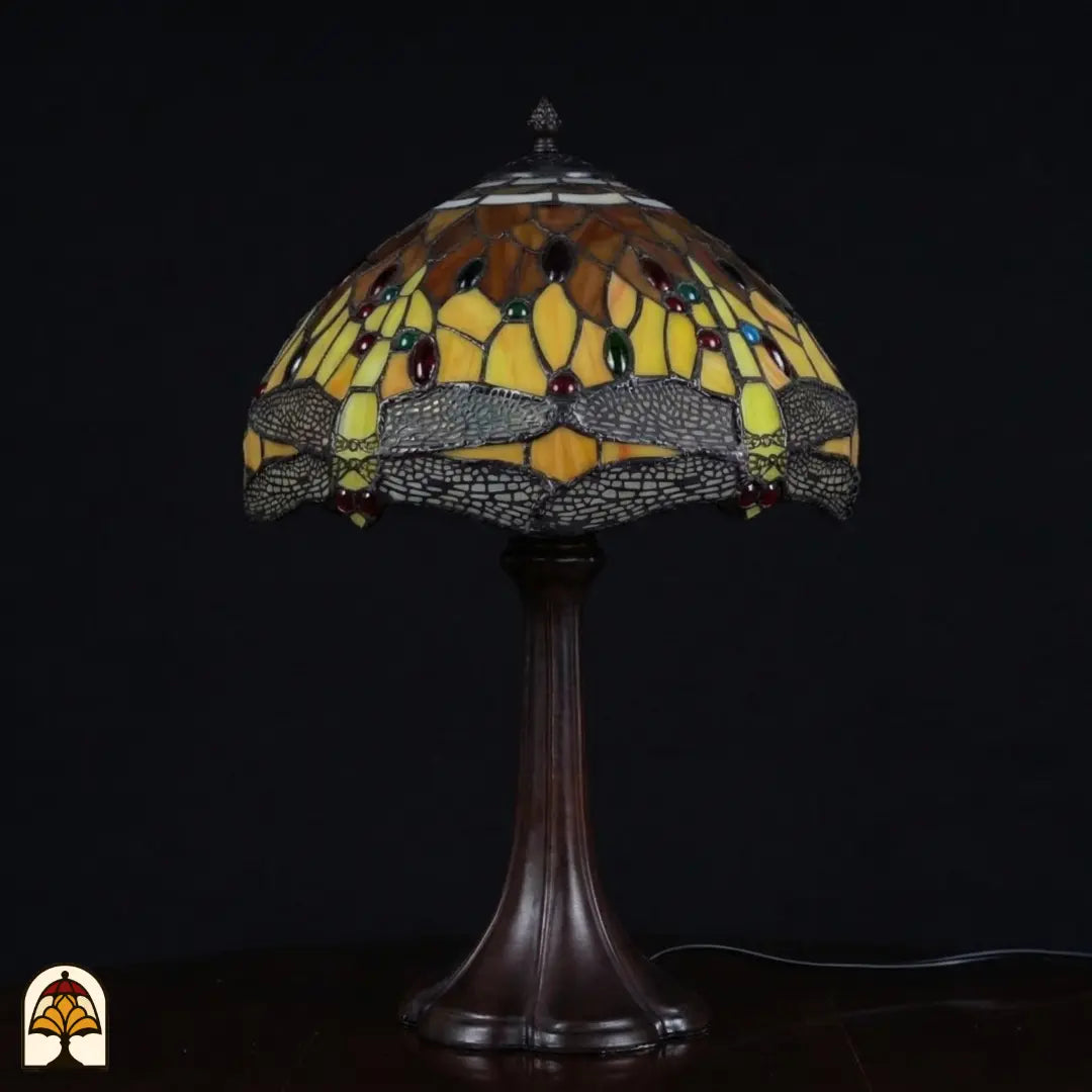 Tiffany lamp - tafellamp - Libellula Aurea ⌀30 cm De Sierkamer