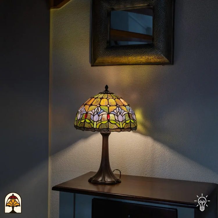 Tiffany lamp - Tafellamp Tulipa Lilac Sereno - ⌀30 cm