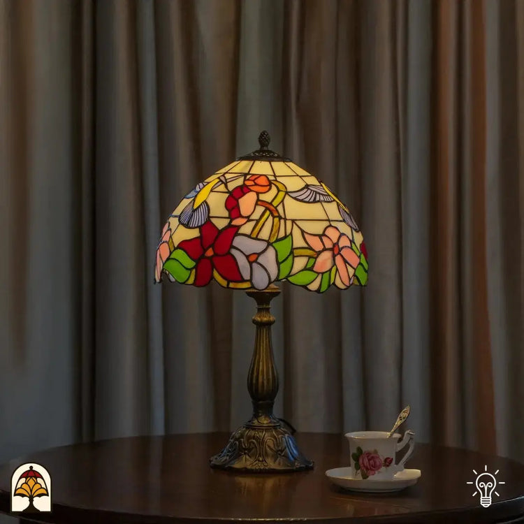 Tiffany lamp - Tafellamp Colibrì - ⌀30 cm