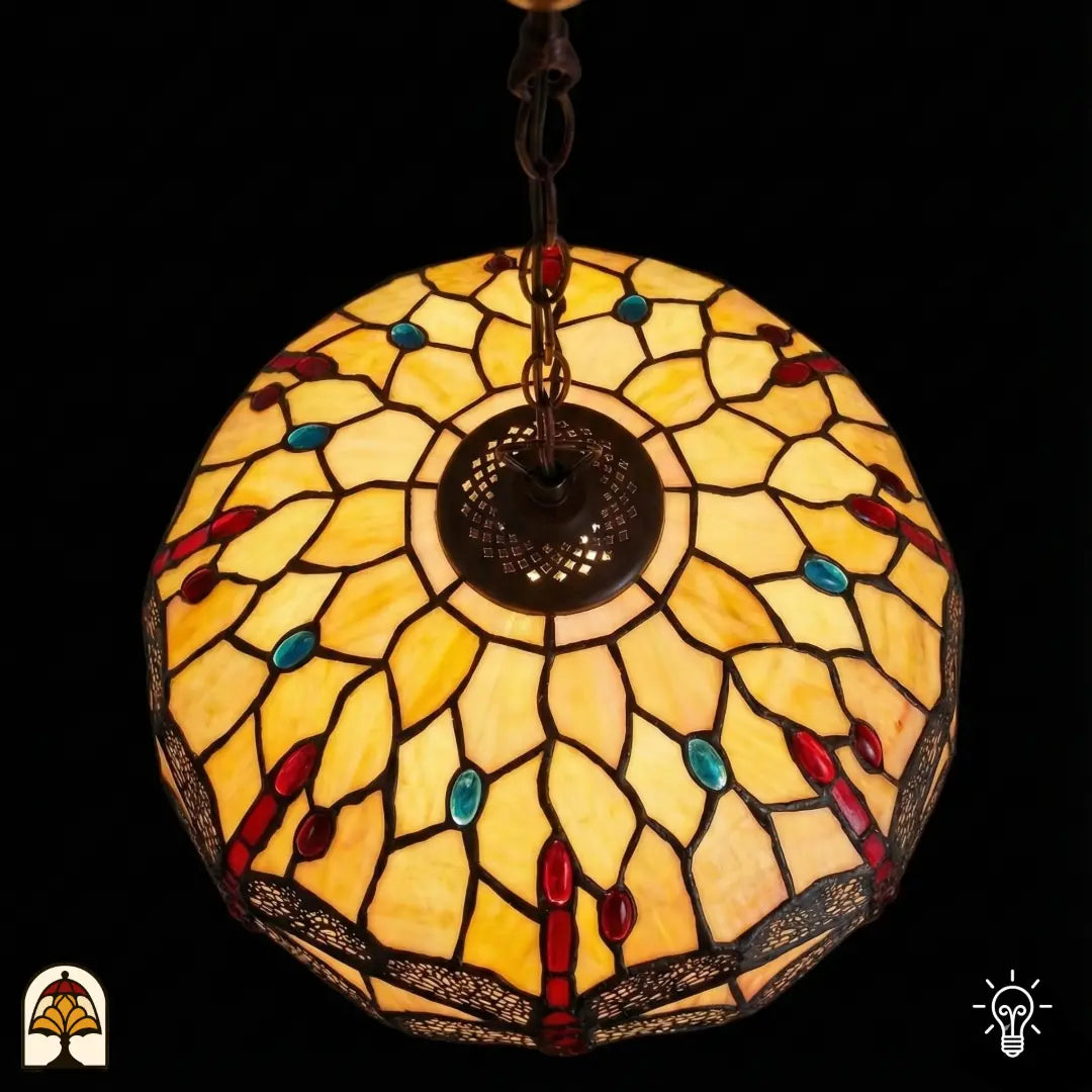 Tiffany lamp - Tiffany Hanglamp Libelle - ⌀25 cm De Sierkamer