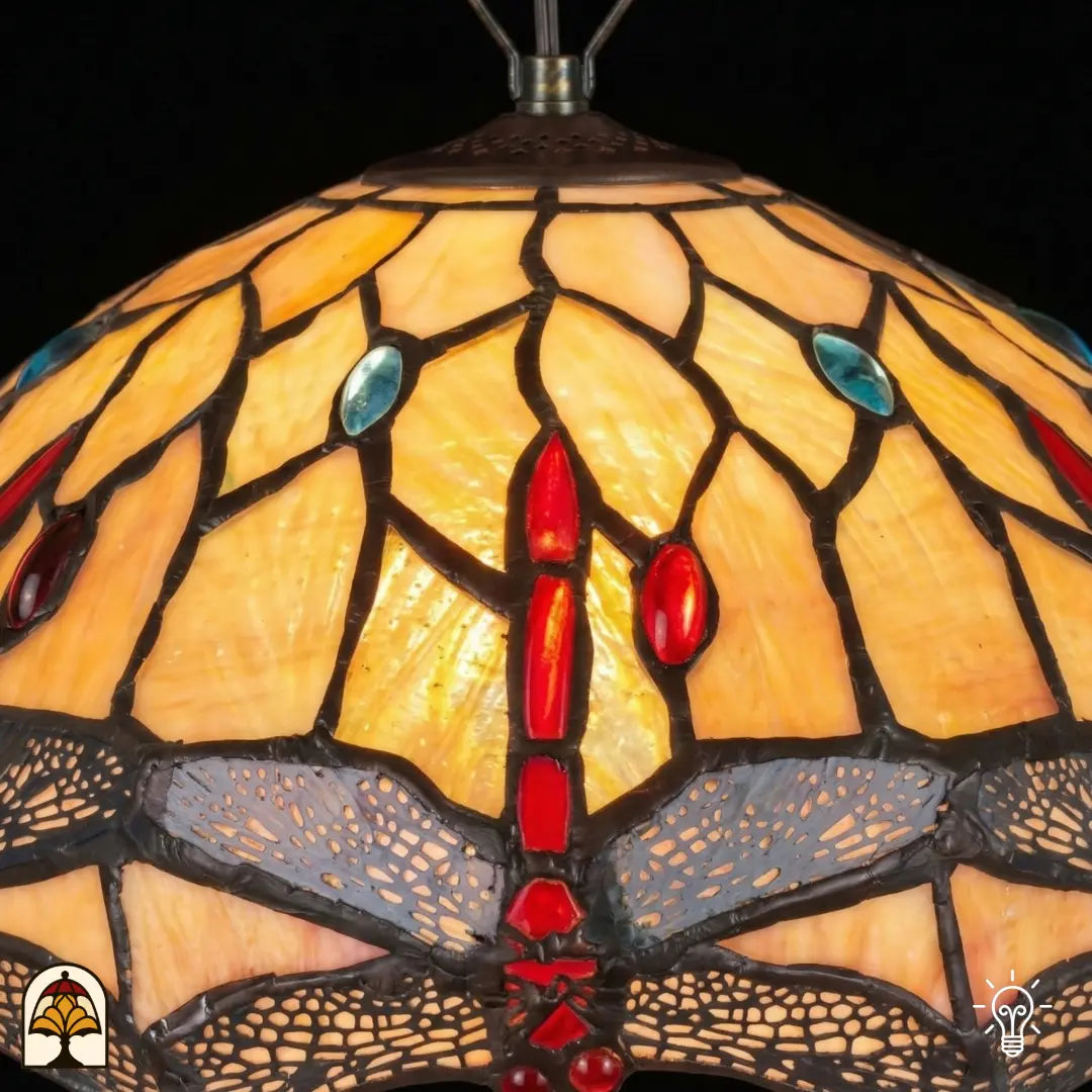 Tiffany lamp - Tiffany Hanglamp Libelle - ⌀25 cm De Sierkamer