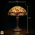 Maatafbeelding Tiffany tafellamp Libelle Elegance, kapbreedte 25 cm, totale hoogte 40 cm
