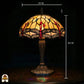 Maatafbeelding Tiffany tafellamp Libelle Elegance, kapbreedte 25 cm, totale hoogte 40 cm