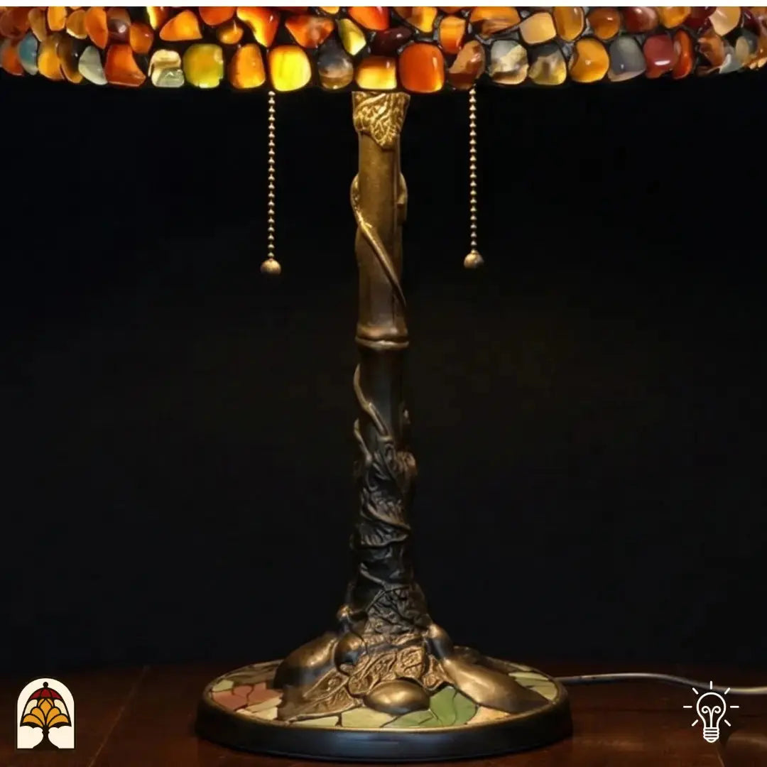 Tiffany lamp - tafellamp - Stone Mosaic Amber ⌀40 cm De Sierkamer