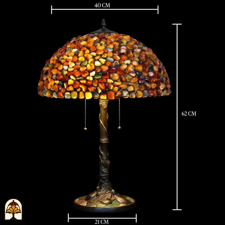 Tiffany lamp - tafellamp - Stone Mosaic Amber ⌀40 cm De Sierkamer