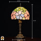 Tiffany tafellamp Majestueuze Iris met afmetingen: 20 cm breed