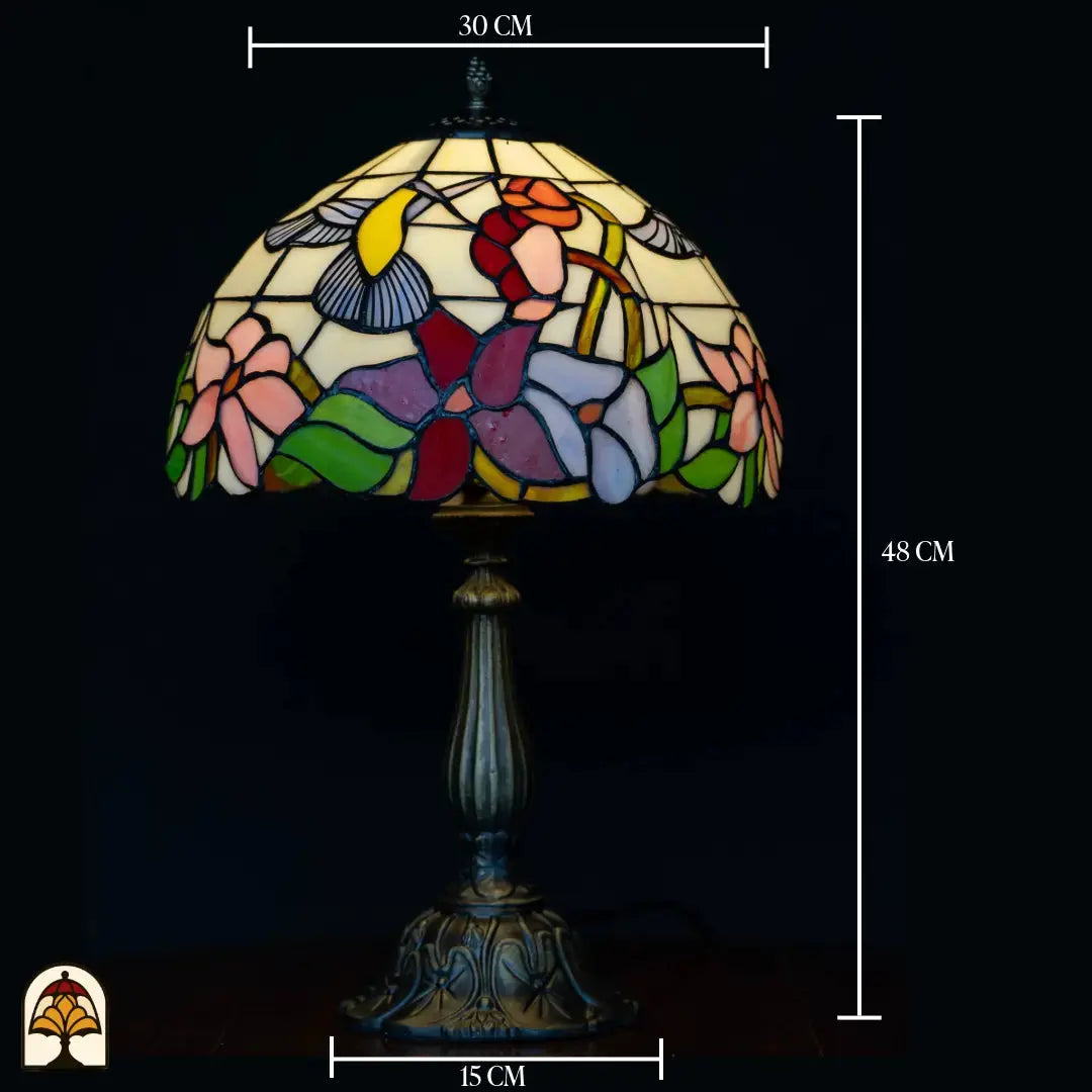 Tiffany lamp - Tafellamp Colibrì - ⌀30 cm