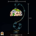 Maatafbeelding Tiffany tafellamp Fiora — kapdiameter ⌀20 cm, totale hoogte 52 cm, voetdiameter 16 cm