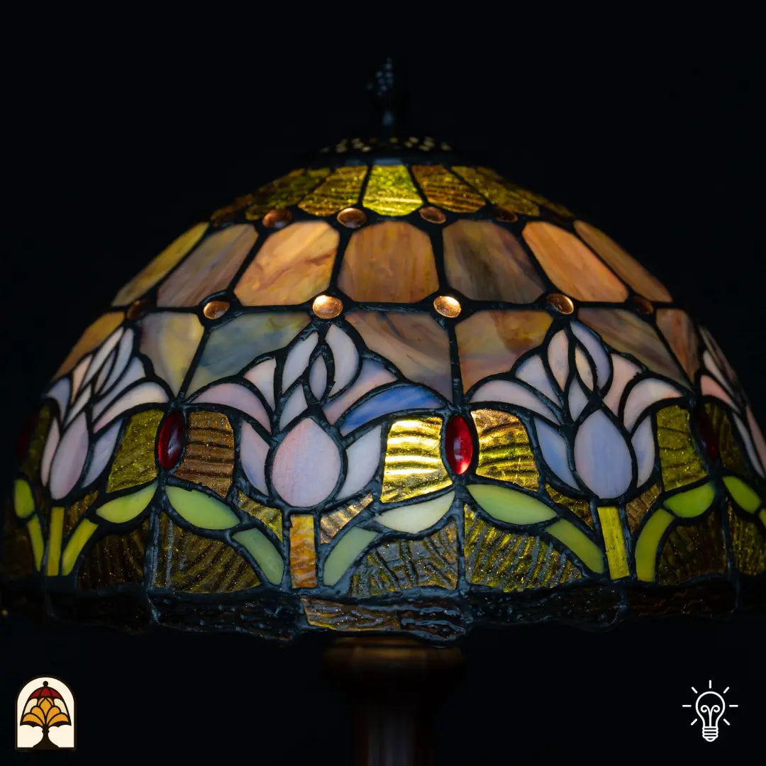 Tiffany lamp - Tafellamp Tulipa Lilac Sereno - ⌀30 cm