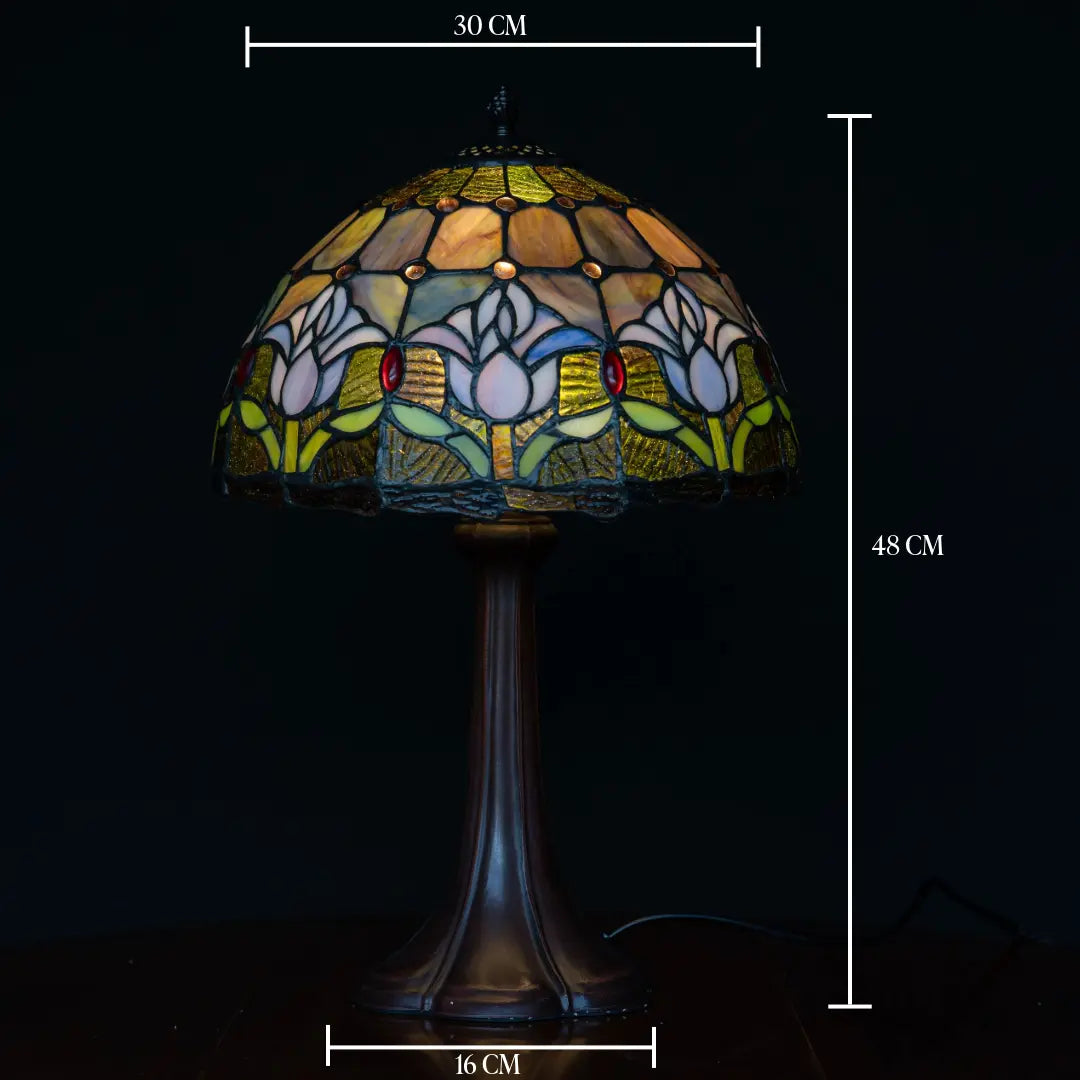 Tiffany lamp - Tafellamp Tulipa Lilac Sereno - ⌀30 cm