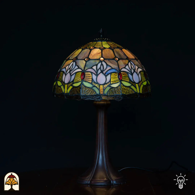 Tiffany lamp - Tafellamp Tulipa Lilac Sereno - ⌀30 cm
