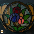 Tiffany wandlamp Tulipa Tricolore onverlicht – daglichtkleuren rood, paars en geel
