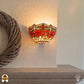 Tiffany wandlamp Libellula Rossa – rode libellenpatroon verlicht