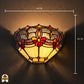 Tiffany wandlamp Giglio Rubino met muurbevestiging – totaalweergave