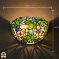 Tiffany wandlamp Rosa di Primavera met muurbevestiging